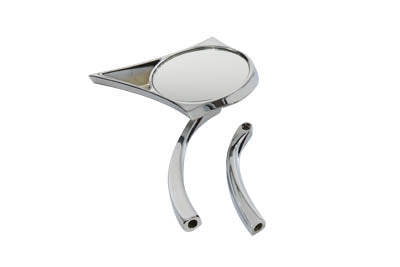 Chrome Spike Oval Mirror with Solid Billet Stems(EA)