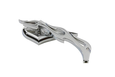 Chrome Spike Oval Mirror with Billet Flame Stem(EA)