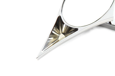 Chrome Spike Oval Mirror with Billet Cross Head Stem(EA)
