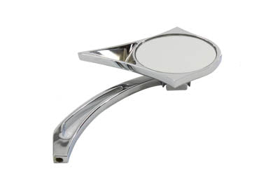 Chrome Spike Oval Mirror with Billet Cross Head Stem(EA)