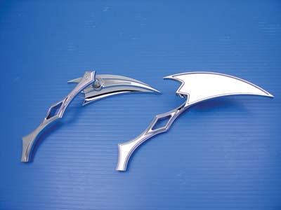 Crescent Mirror Set with Billet Twisted Stems(SET)