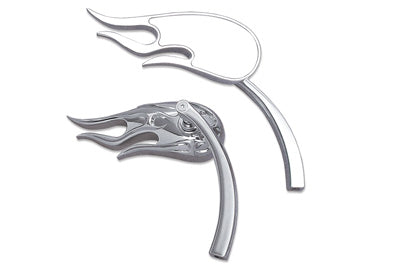 Fireball Mirror Set with Billet Curved Stems Chrome(SET)