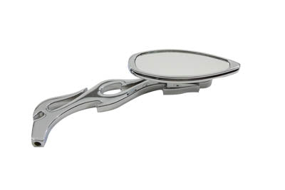 Tear Drop Mirror with Billet Flame Stem Chrome(EA)