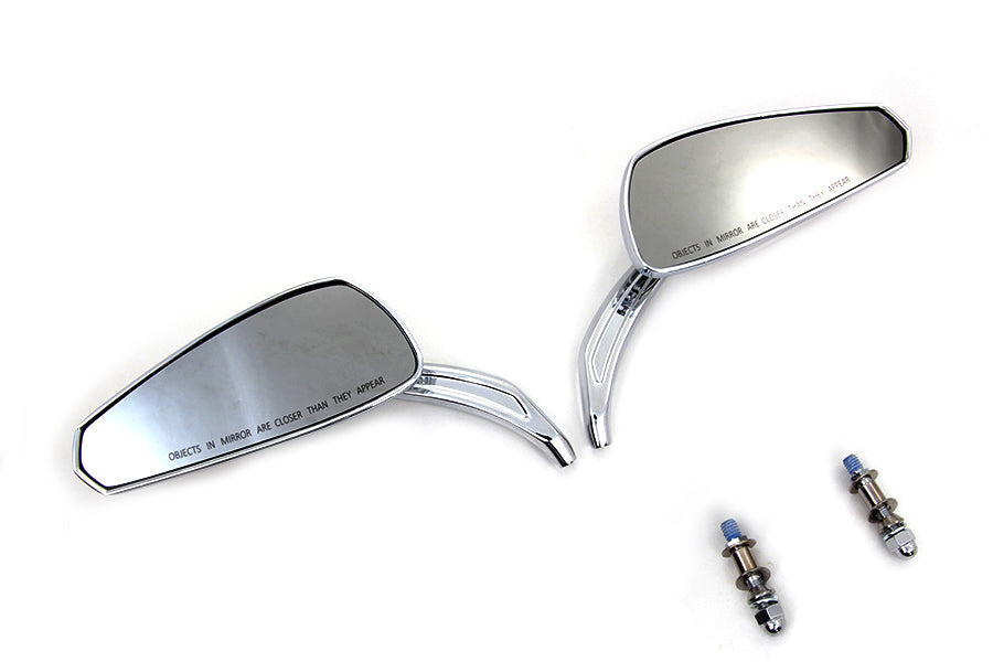 Chrome Tribal Tear Drop Mirrors with Billet Stems(SET)