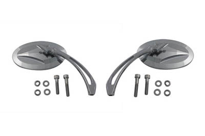 Oval Mirror Set with Billet Spear Stem(SET)