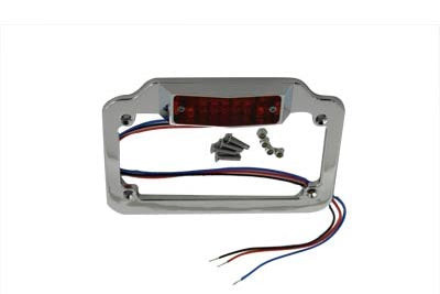 License Plate Frame Chrome Billet with LED Red Top Lamp(EA)