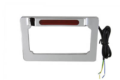License Plate Frame Chrome Billet with LED Top Lamp(EA)