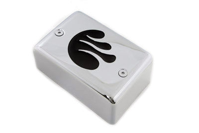 Chrome Ignition Module Cover with Black Flame(EA)