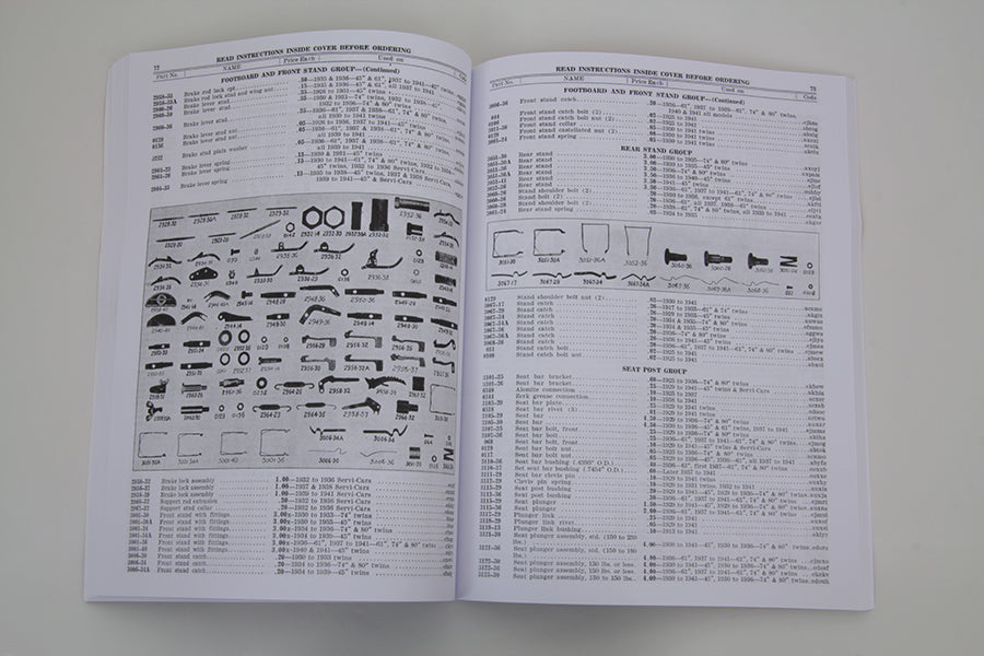 1930-1936 VL and 1936-1941 OHV Parts Book(EA)