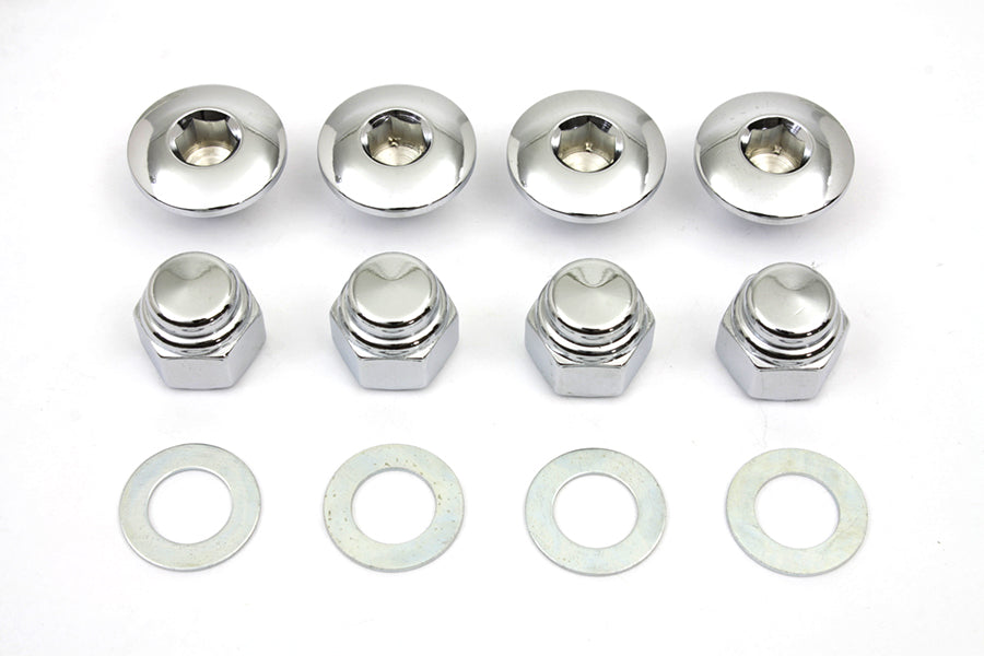 Rocker Shaft End Nut Stock Allen Type Chrome(KIT)