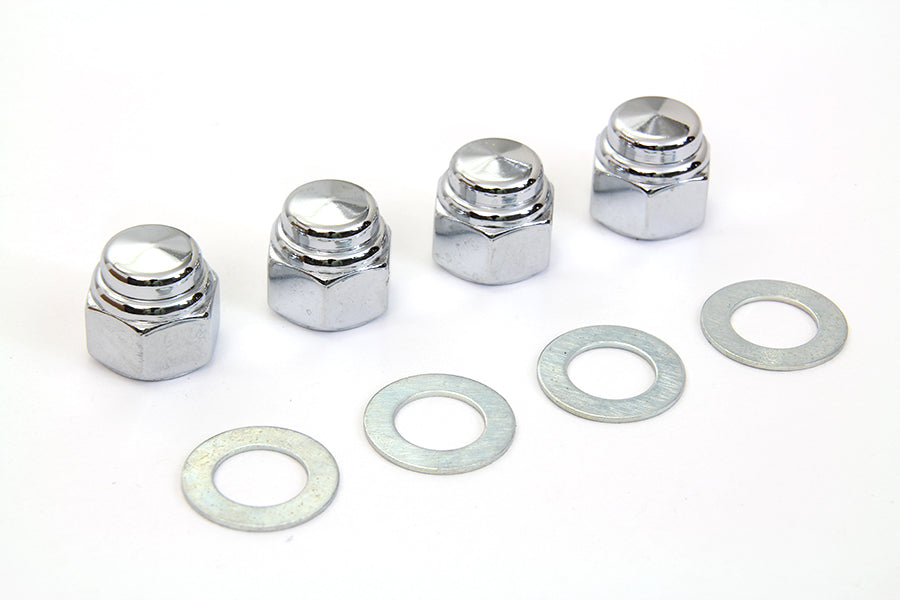 Rocker Shaft Chrome End Cap Type Nut with Washers(SET)
