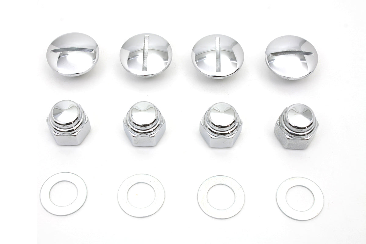 Rocker Arm Slotted Chrome Cover Plug Kit(KIT)
