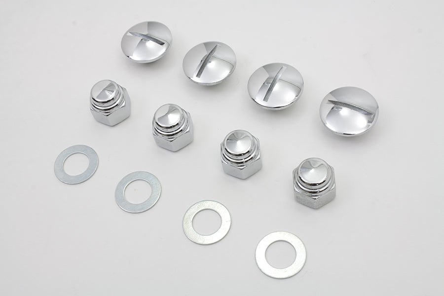 Rocker Arm Slotted Chrome Cover Plug Kit(KIT)