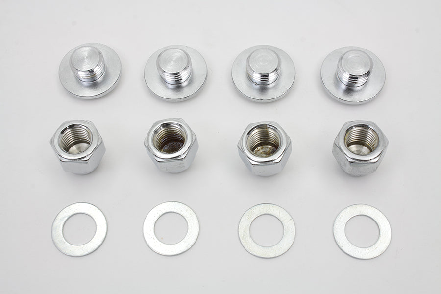 Rocker Arm Slotted Chrome Cover Plug Kit(KIT)