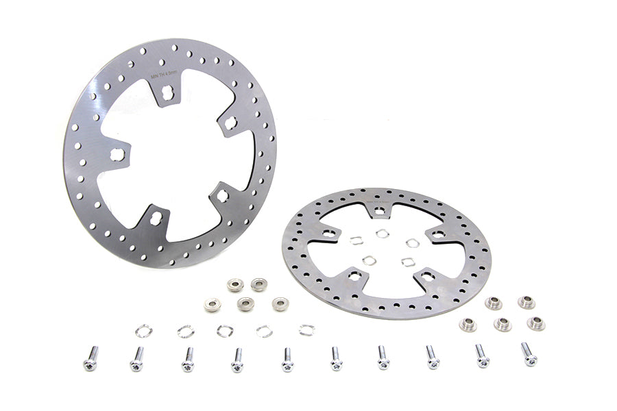11.8  Drilled Front Brake Disc Set Stainless Steel(SET)