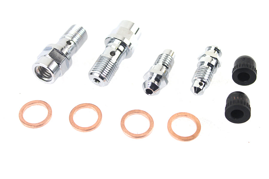 FLT Front Caliper Bleeder Screw Kit Chrome(KIT)