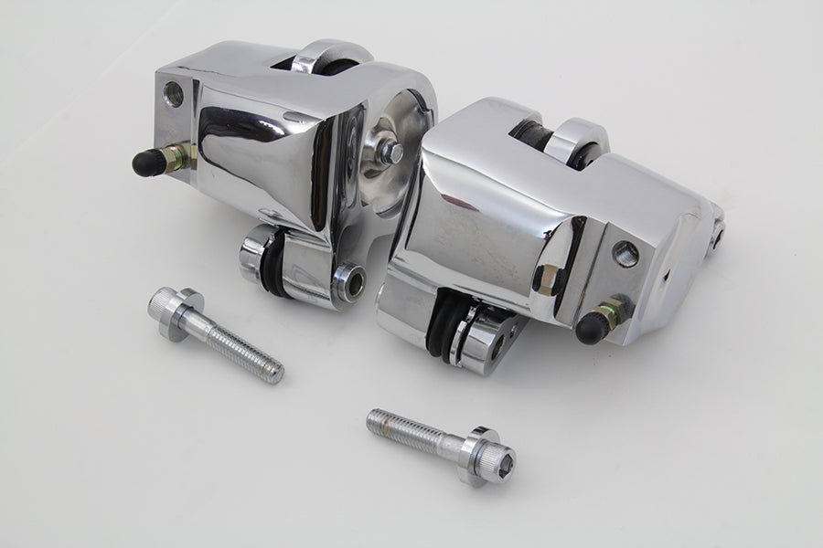 Chrome Front 1 Piston Caliper Set with Brake Pads(SET)