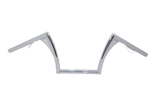 10"  Chrome Z-Bar Handlebar with Wiring Indents and Holes