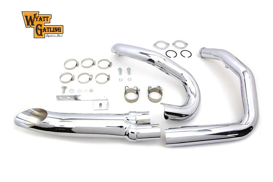 Wyatt Gatling 2 into 1 Exhaust Header Set Chrome(SET)