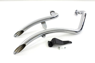 XL Exhaust Drag Pipe Set Chrome(SET)