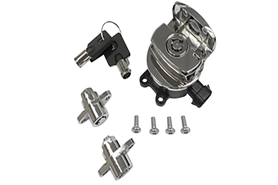 Side Hinge Ignition Switch and Saddlebag Lock Kit Chrome(KIT)