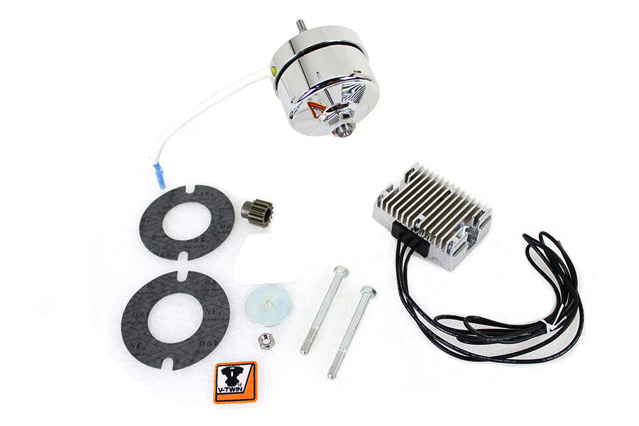 Chrome 12 Volt Alternator Generator Conversion Kit(KIT)