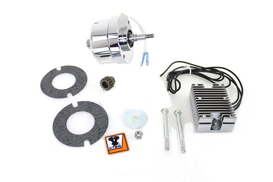 Chrome 12 Volt Alternator Generator Conversion Kit(KIT)