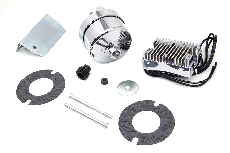Chrome 12 Volt Alternator Generator Conversion Kit(KIT)