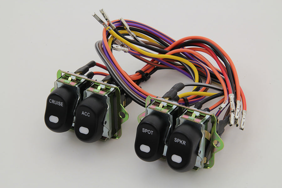 Rocker Style LED Fairing Switch Kit Black(KIT)