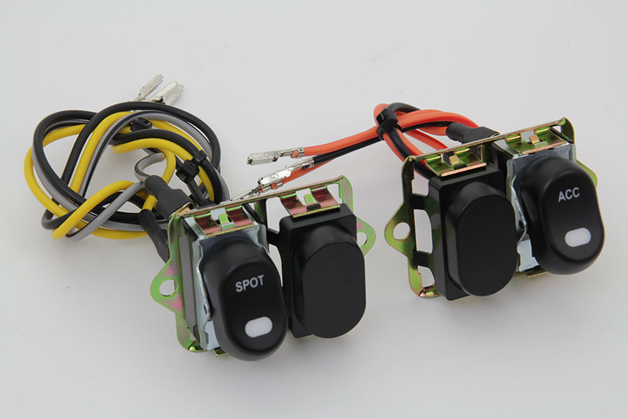 Rocker Style LED Fairing Switch Kit Black(KIT)