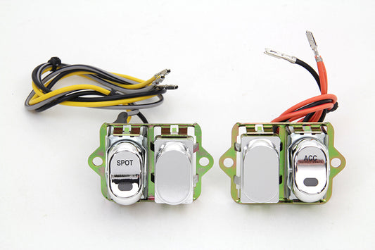 Rocker Style LED Fairing Switch Kit Chrome(KIT)