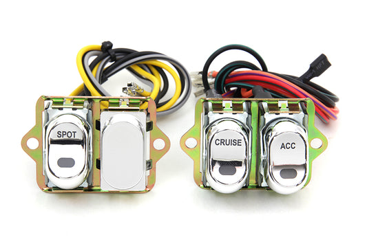 Rocker Style LED Fairing Switch Kit Chrome(KIT)