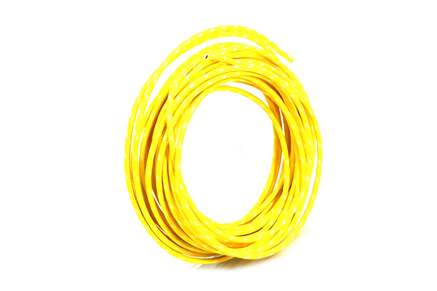 Yellow with White Dot 25' Braided Wire(EA)