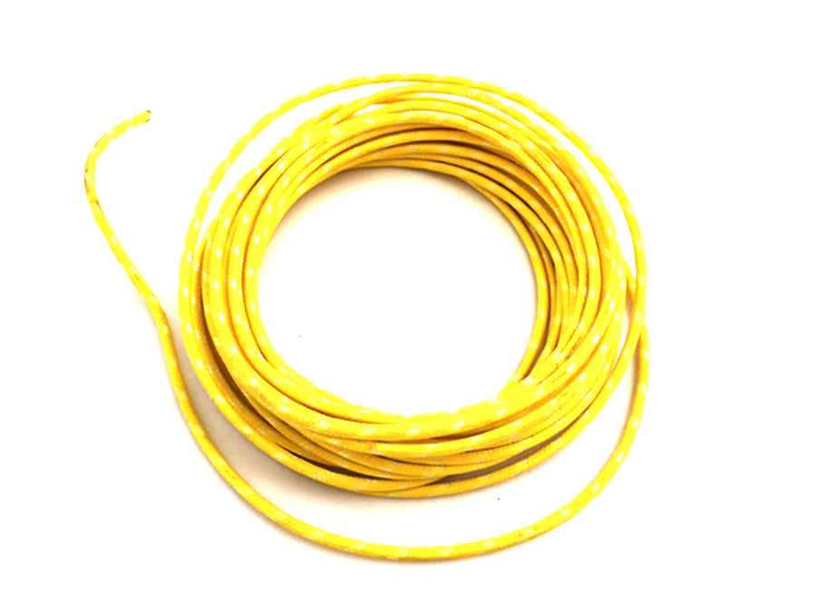 Yellow with White Dot 25' Braided Wire(EA)