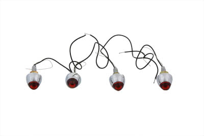 Bullet Style Krommet Marker Lamp Stud Red(SET)