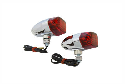 Chrome Snake Eye Marker Lamp Set Red(SET)