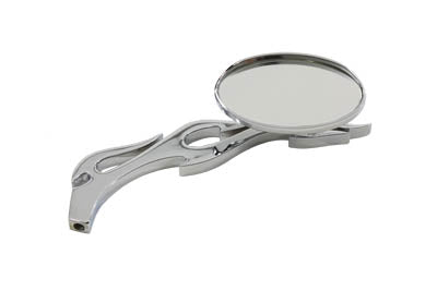 Chrome Oval Mirror with Billet Flame Stem(EA)