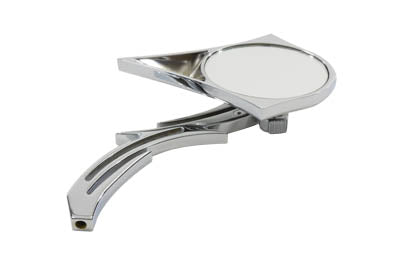 Chrome Spike Oval Mirror with Billet Skull Stem(EA)