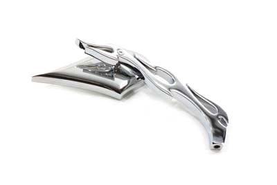 Chrome Spike Oval Mirror with Billet Flame Stem(EA)