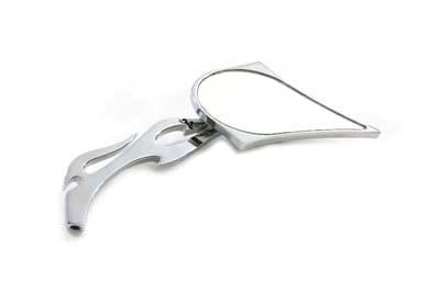 Chrome Spike Oval Mirror with Billet Flame Stem(EA)