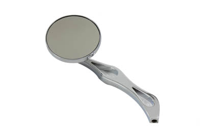 3  Billet Round Mirror with Billet Flame Stem(EA)