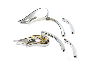 Fireball Mirror Set with Curved Stems Chrome(SET)