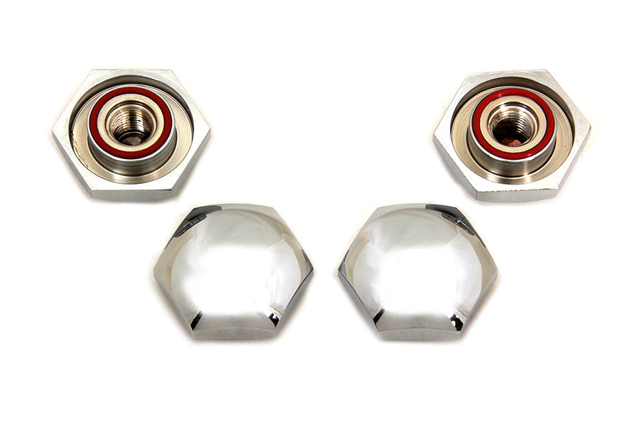 Rocker Shaft End Nut Stock Chrome(SET)