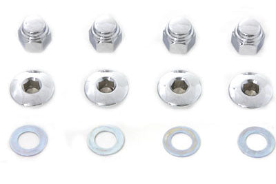 Rocker Shaft End Nut Stock Allen Type Chrome(KIT)