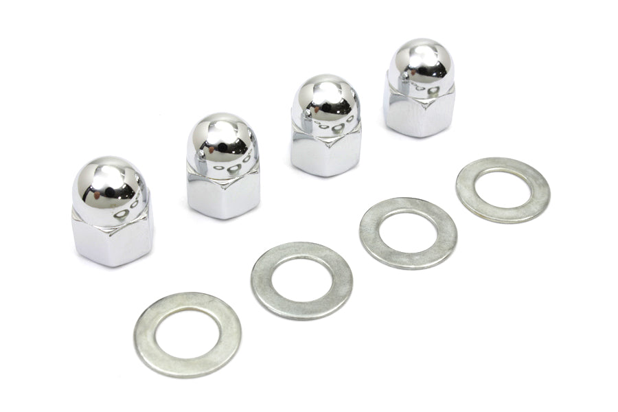 Rocker Arm Shaft Chrome Acorn Nut and Washer(KIT)